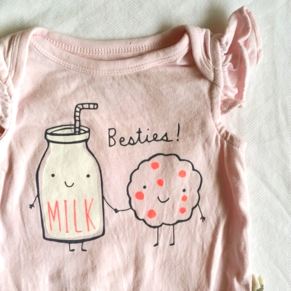 babyGap blush pink organic cotton flutter sleeve bodysuit diaper shirt 3 months - Picture 1 of 7